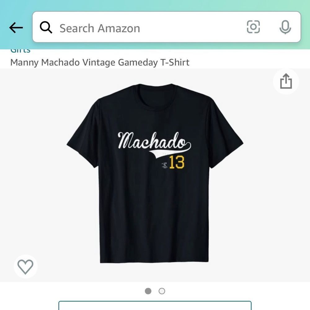 NWT. Manny Machado Vintage Gameday T-Shirt. Large.